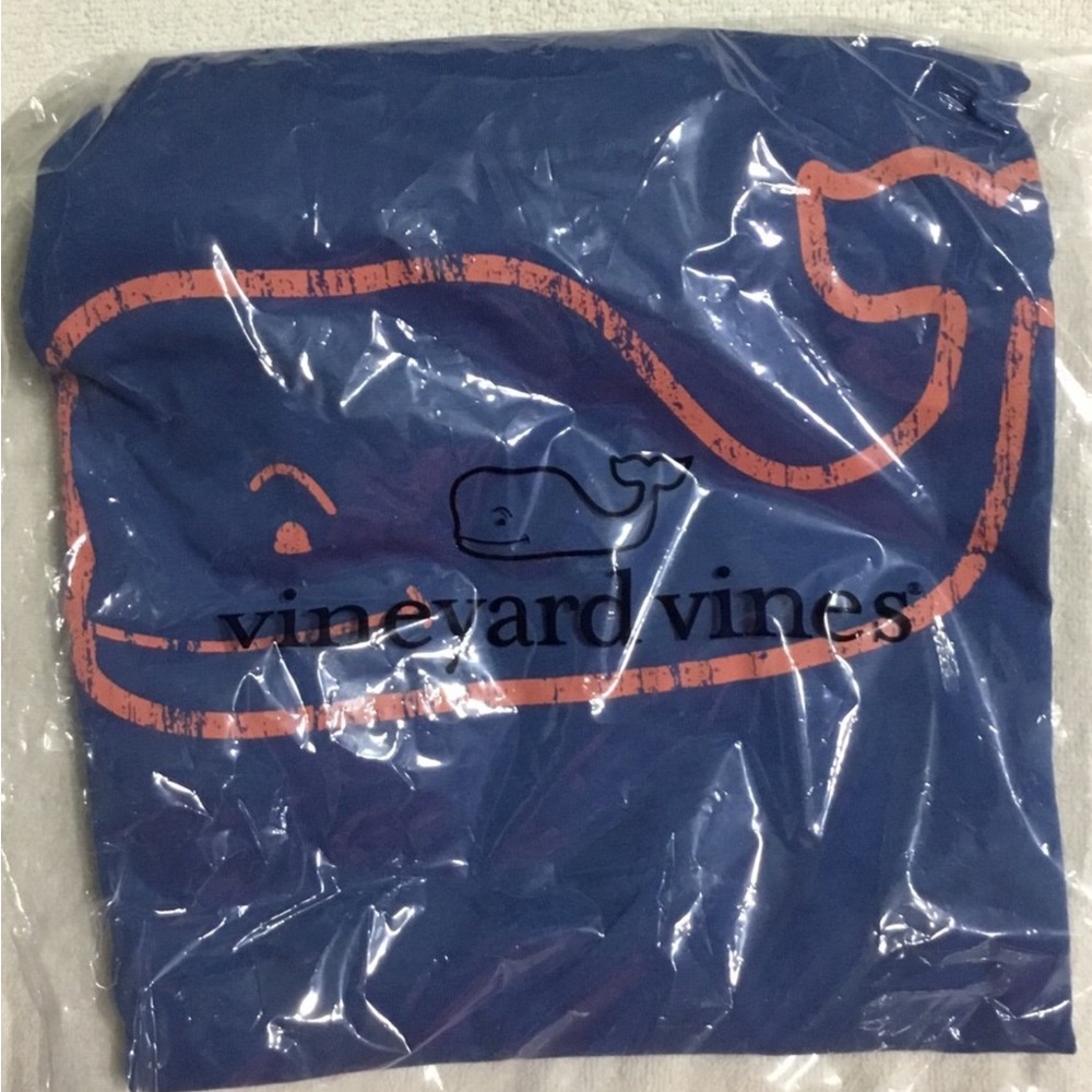 Vineyard Vines Vintage Whale Graphic Long Sleeve Tee Blue Moon Size Large